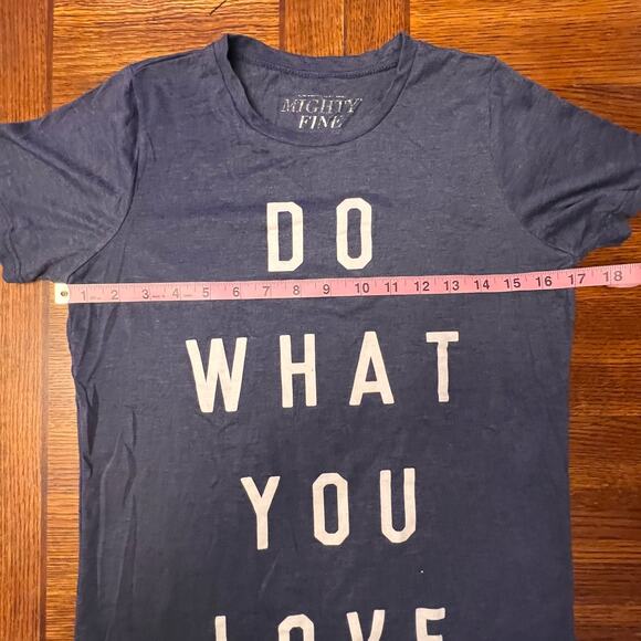 Do What You Love Love What You Do Short Sleeve Shirt Crew Neck Top XS Blue White - Picture 6 of 7